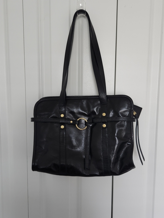 HOBO Handbags - HOBO Black Shoulder Tote with Gold Ring Detail